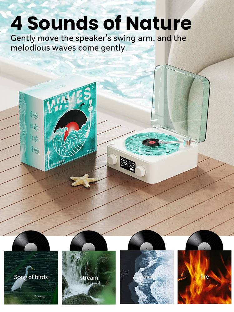 The Waves Vinyl Player Bluetooth Speaker