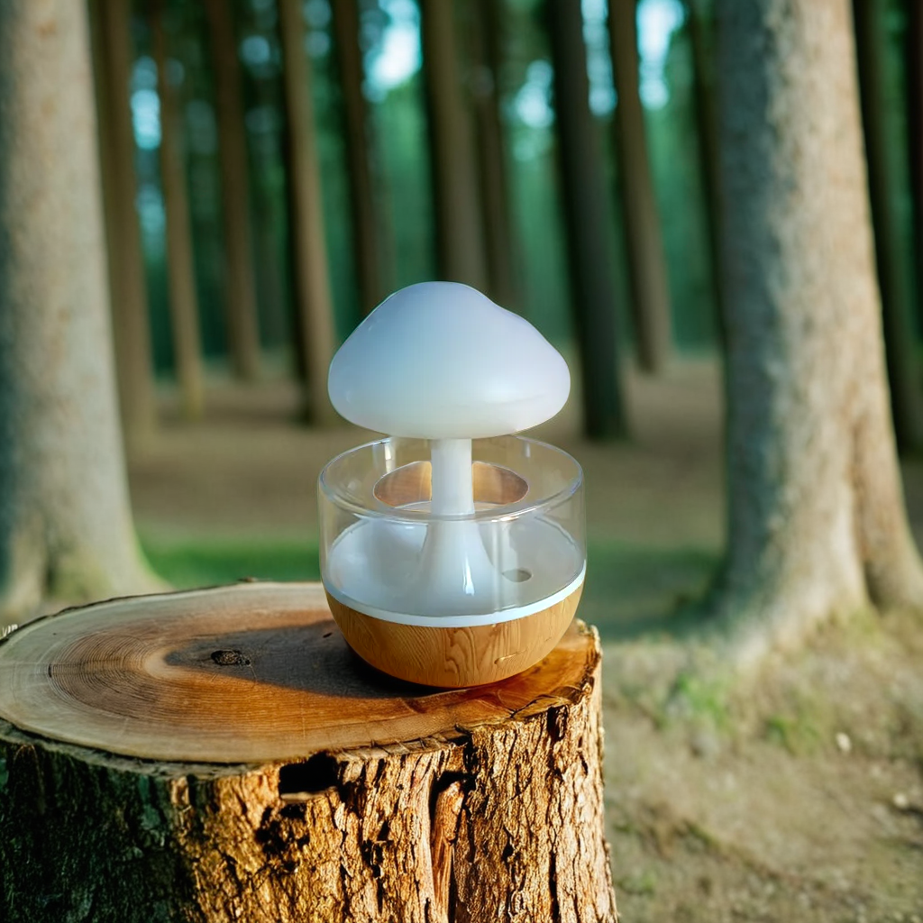 Rain Mushroom Lamp With Essential Oil Humidifier Machine